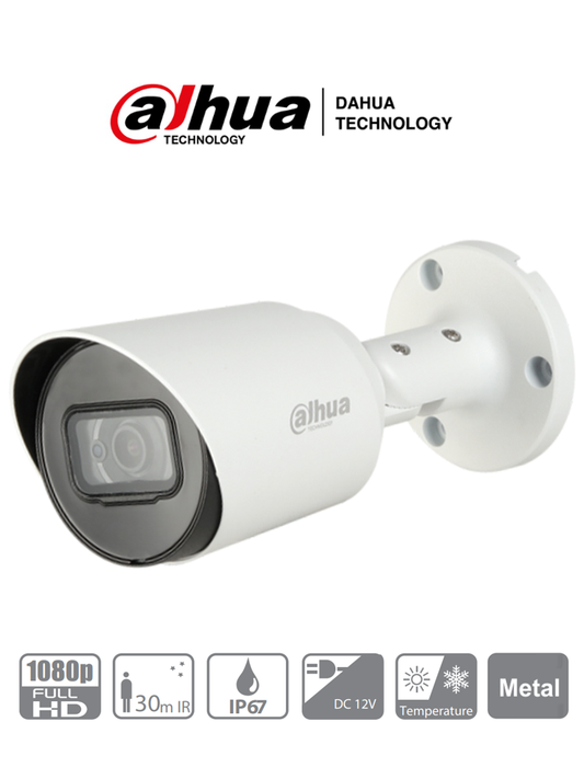 Camara Analoga Hd/ Dahua/ Hac-hfw1200t-36/ Bullet De 2 Mp/ Lente Fijo De 3.6mm/ 83 Grados De Apertura/ Smart Ir 30 Metros/ Ip67/ Metalica/ Blc/ Hlc/ Dwdr/ Tvi Ahd Y Cbvs
