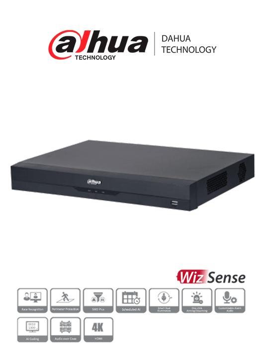 Dvr/ Dahua/ Xvr5216a-4kl-i3/ 16 Canales 4k/ Wizsense/ H.265+/ 16 Canales Hdcvi+16 Ip/ Hasta 32 Ch Ip/ 2 Ch De Reconocimiento Facial/ Sdm Plus/ Proteccion Perimetral/ 2 Sata De Hasta 10tb/ 16 And 3 E And S De