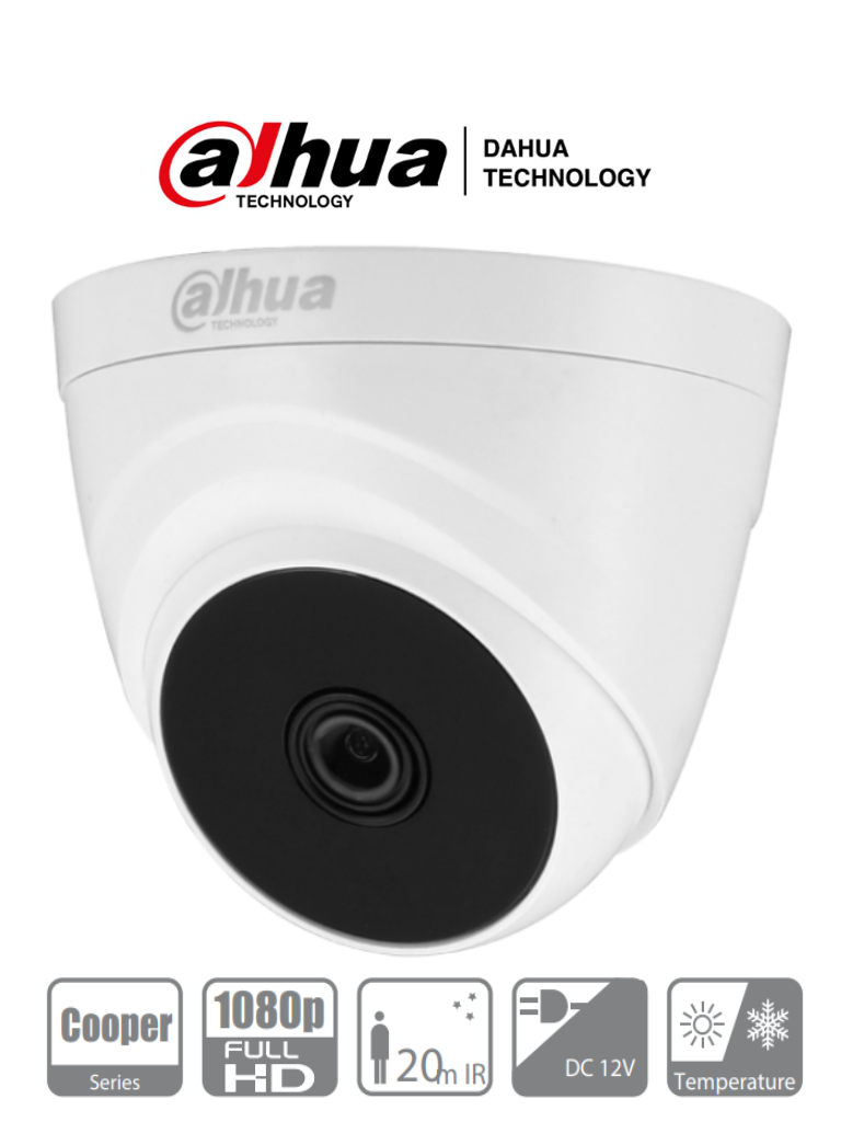 Camara Dahua / Domo 2mp/ Lente 2.8 Mm / 103 Grados De Apertura/ Smart Ir 20 Mts/ Uso Interior/ Cvi/tvi/ahd/cbvs/