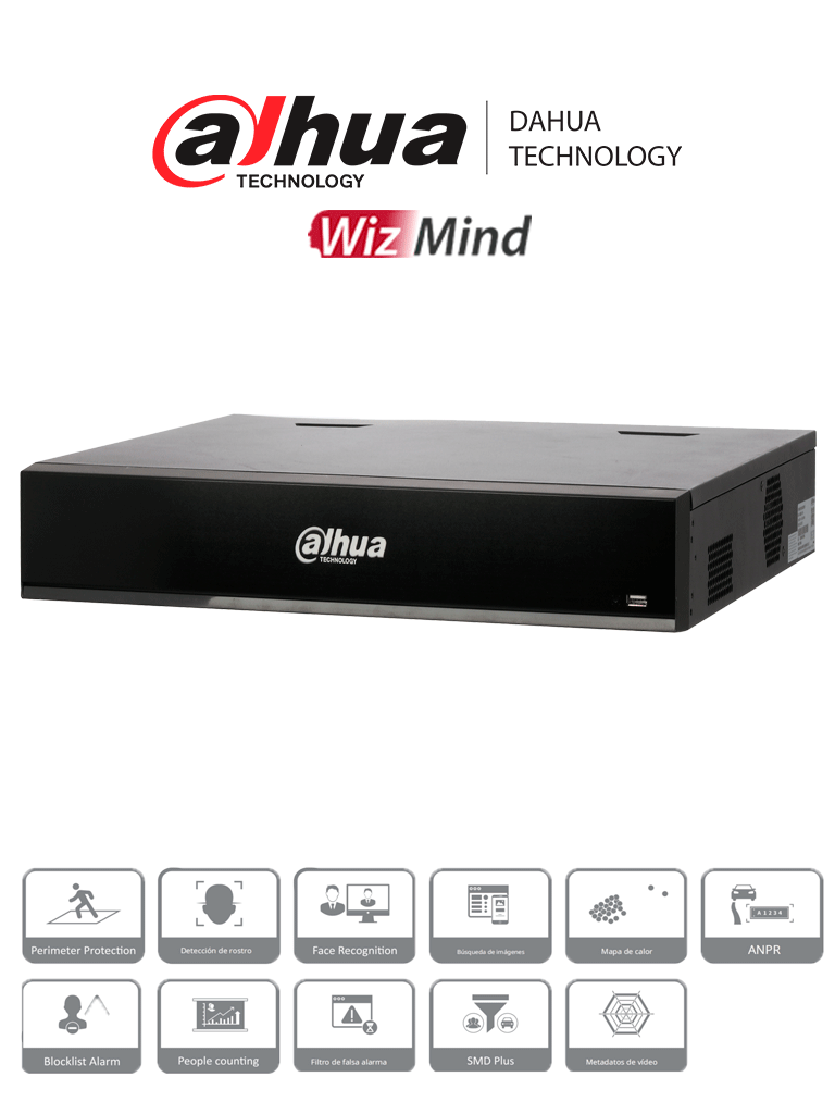 Nvr/ Dahua/ Dhi-nvr5432-ei/ Nvr De 32 Canales Ip 4k/ Wizsense/ Smart H.265+/ Rendimiento 384 Mbps/ Ia Nvr: DetecciÓn Y Reconocimiento De Rostros/ ProtecciÓn Perimetral/ Smd Plus