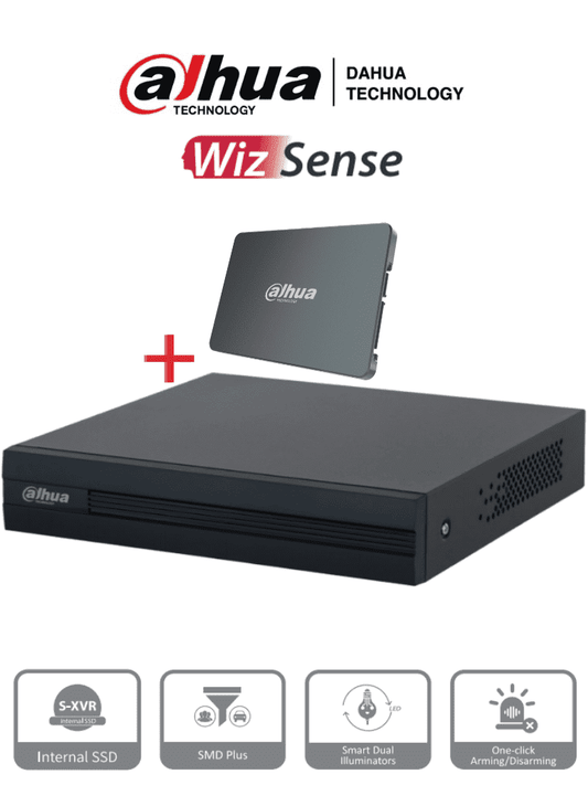 Dvr/ Dahua/ Xvr1b04-i-ssd/ Dvr De 4 Canales 1080p Lite/ Con Disco Ssd De 512gb Especial Para Videovigilancia/ S-xvr Series/ Wizsense/ H.265+/ 4 Canales Con Smd Plus/ Busqueda Inteligente (humanos Y V