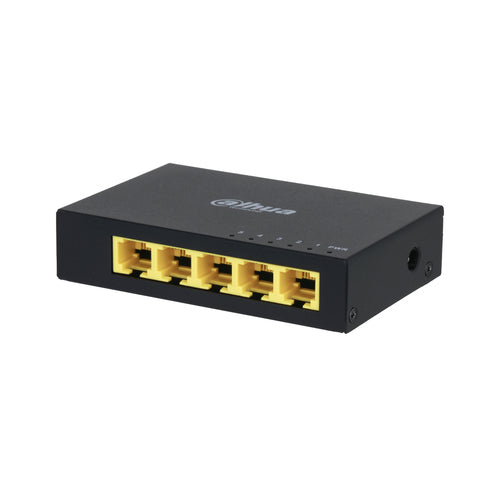 Switch/ Dahua/ Pfs3005-5gt- Gigabit De 5 Puertos No Administrable/ Capa 2/ 10/100/1000 Base-t/ Carcasa Metalica/ Switching 10g/ Tasa De Reenvio De Paquetes 7.44 Mbps/ Memoria Bufer De Paquetes 1mb/ C