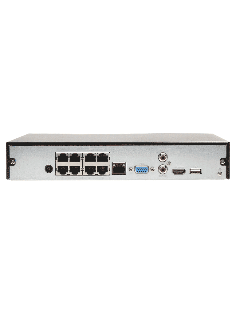 Nvr Dahua 8 Canales Ip / H265 H264 / 8 Puertos Poe / Rendimiento 80 Mbps / Hdmi / Vga / Puerto Sata 8tb