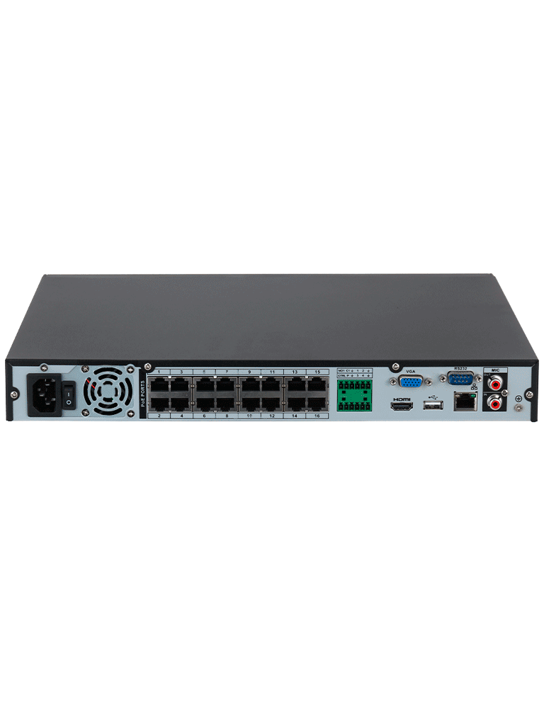 Nvr/dahua/dhi-nvr4232-16p-4ks3/8 Mp/ 4k /32 Canales Ip / 16 Puertos Poe/ Rendimiento De 160 Mbps/ Smart H.265/ 2 Bahas De Disco Duro/ 42 Es De Alarma/ Soporta Cmaras Wizsense/ 2 Canales Smd Plus