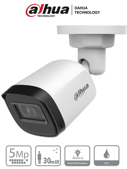 Camara Analoga/ Dahua/hac-b1a51-u-28/bullet De 5 Mp/ Lente 2.8 Mm/ 106 Grados De Apertura/ Ir De 30 Mts/ Ip67/ Soporta: Cvi/cvbs/ahd/tvi