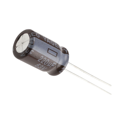 Capacitor Electrolítico De Aluminio, Radial De 220 µfd, 63 Vcc, 105 °c, 10 X 15 Mm.