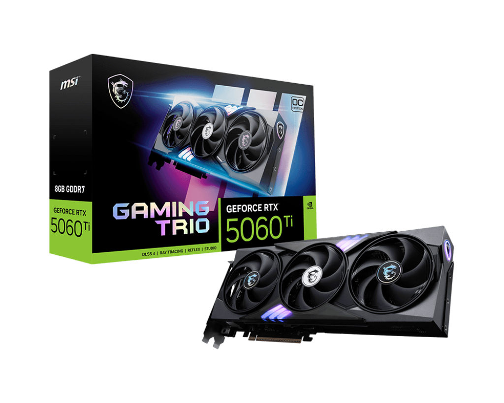 Tarjeta De Video Msi Nvidia Geforce Rtx 5060 Ti 8g Gaming Trio Oc Pcie4 X 8/8gb/gddr6/estandar/2hdmi/1xdp/dl-dvi-d X 1gama Gamer