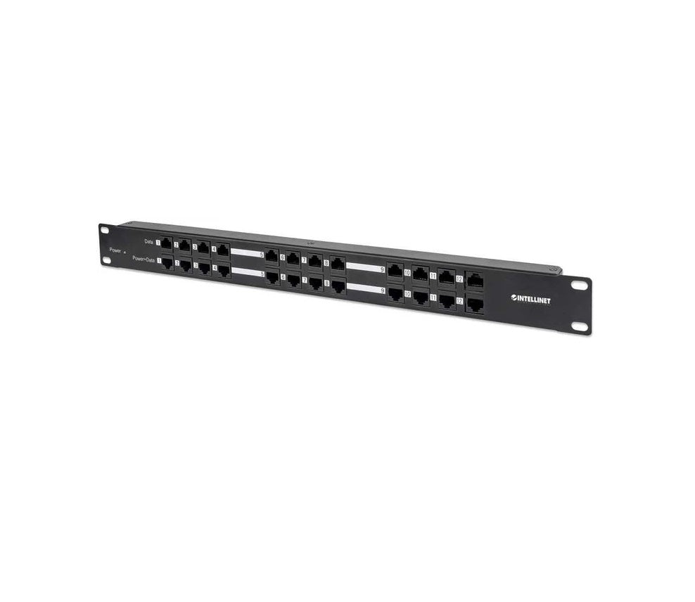 Panel Parcheo,intellinet,720342, Cat 5e, 12 Ptos 1u Poe