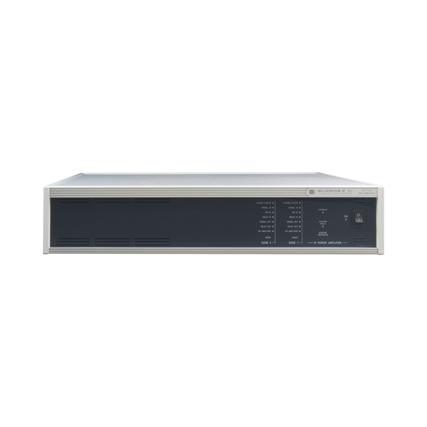 ETAPA DE POTENCIA DIGITAL 2x240W 100V MILLENNIUM IP CON CONECTIVIDAD IP LAN, SUPERVISON, CALIDAD DE SONIDO HQ PARA 2 ZONAS, EN FORMATO RACK 2U