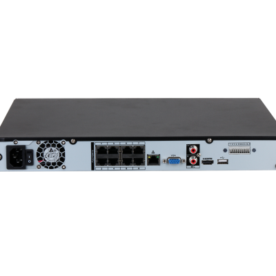 Nvr/ Dahua/  Dhi-nvr4208-8p-4ks3/ De 8 Mp/ 4k/ 8 Canales Ip/ 8 Puertos Poe/ Rendimiento De 160 Mbps/ H.265+/ 2 Bahias Hdd / Soporta Camaras Wizsense/ Hdmi 4k  And  Vga/ 4 Can. Smd Plus/ E And S De Alarma