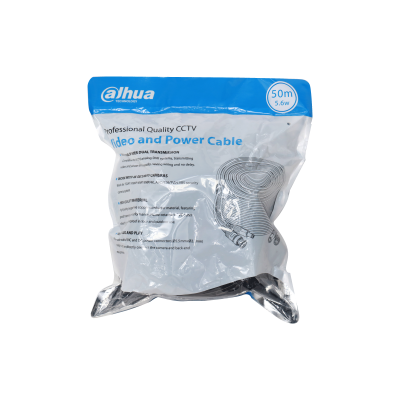 Cable/ Dahua/ Dh-pfm942i-50-5/ 50 Mts Armado Para Video Y Energia/con Conectores Bnc Y Energia/ Camaras Hasta 4k/soporta:ahd/cvi/tvi/cvbs/uso Exterior E Interior/cobre De Alta Pureza