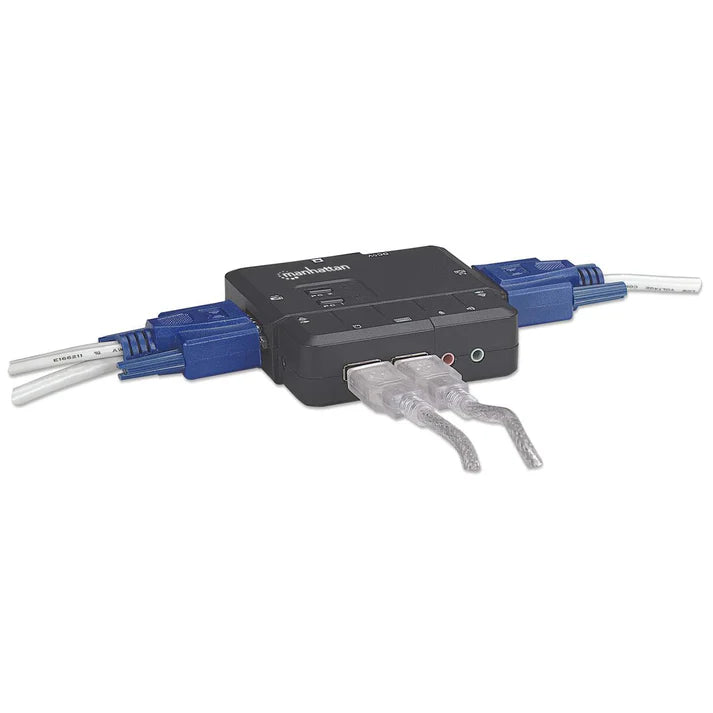 Switch Kvm ,manhattan,151252, Desktop Usb 2:1 Con Cables+audio