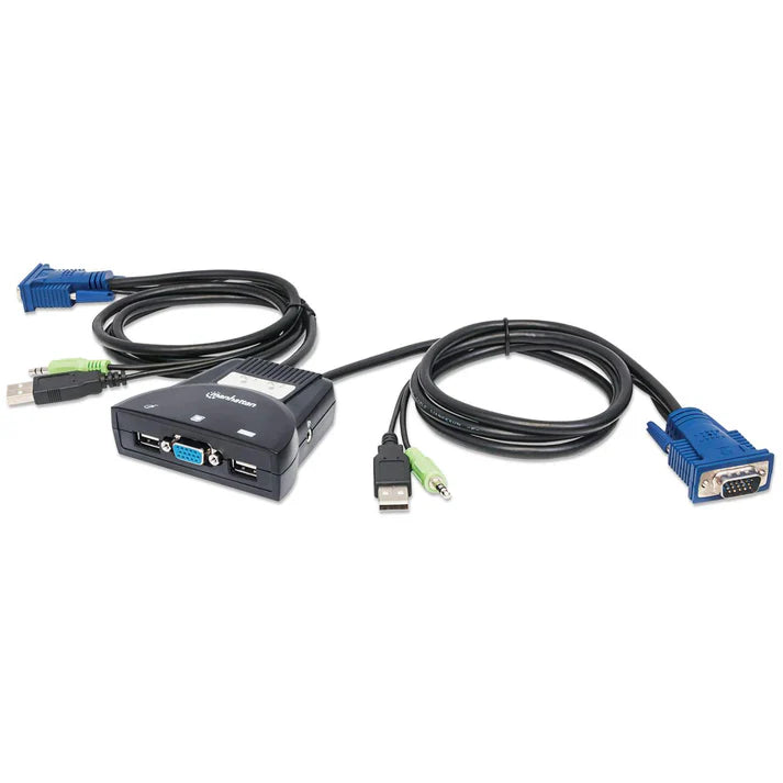 Mux Kvm ,manhattan,151245,mini Usb 2:1 Con Cables+audio