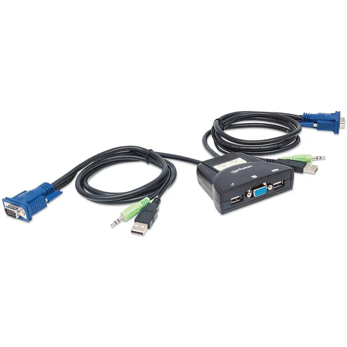 Mux Kvm ,manhattan,151245,mini Usb 2:1 Con Cables+audio