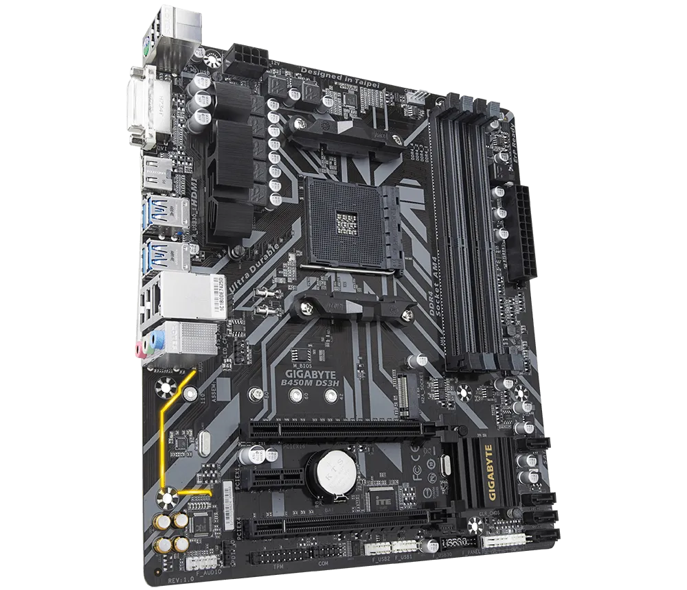 Mb Gigabyte B450 Amd S-am4 2a Gen/4xddr4 2933mhz/dvi/hdmi/4xusb3.1/m.2/ Micro Atx/gama Media