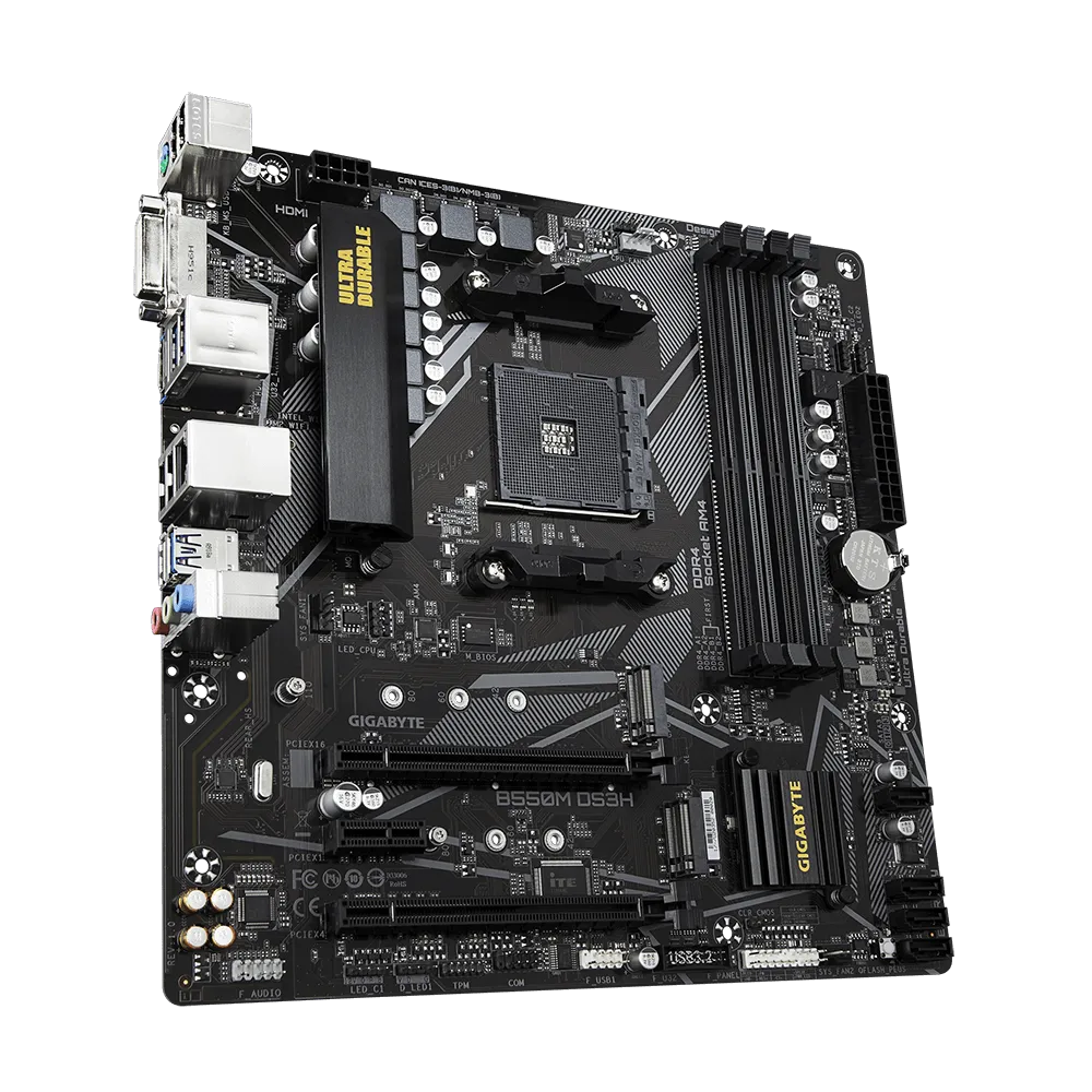 Mb Gigabyte B550 Amd S-am4 3a Gen/4xdrr4 3200mhz/pcie 4.0/hdmi/dvi/4xusb 3.2/m.2/micro Atx/gama Media