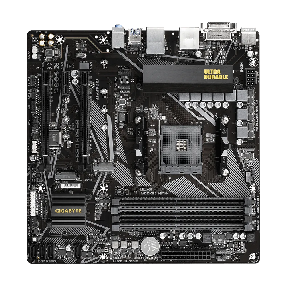 Mb Gigabyte B550 Amd S-am4 3a Gen/4xdrr4 3200mhz/pcie 4.0/hdmi/dvi/4xusb 3.2/m.2/micro Atx/gama Media