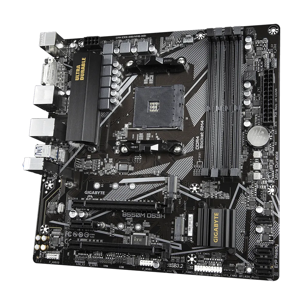 Mb Gigabyte B550 Amd S-am4 3a Gen/4xdrr4 3200mhz/pcie 4.0/hdmi/dvi/4xusb 3.2/m.2/micro Atx/gama Media