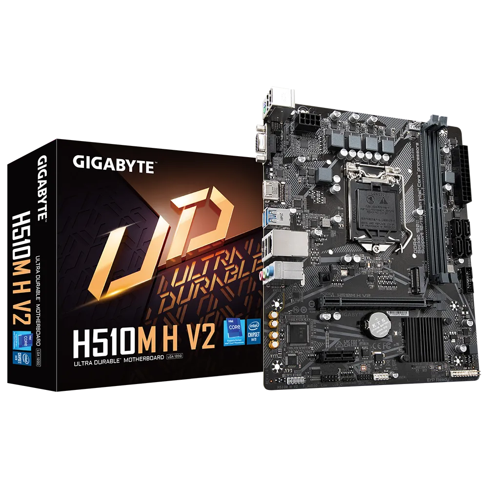 Mb Gigabyte H510m V2 Intel S-1200 11a Gen/2xddr4 2666mhz/pcie 3.0/hdmi/vga/4xusb 3.1/m.2/micro Atx/gama Basica