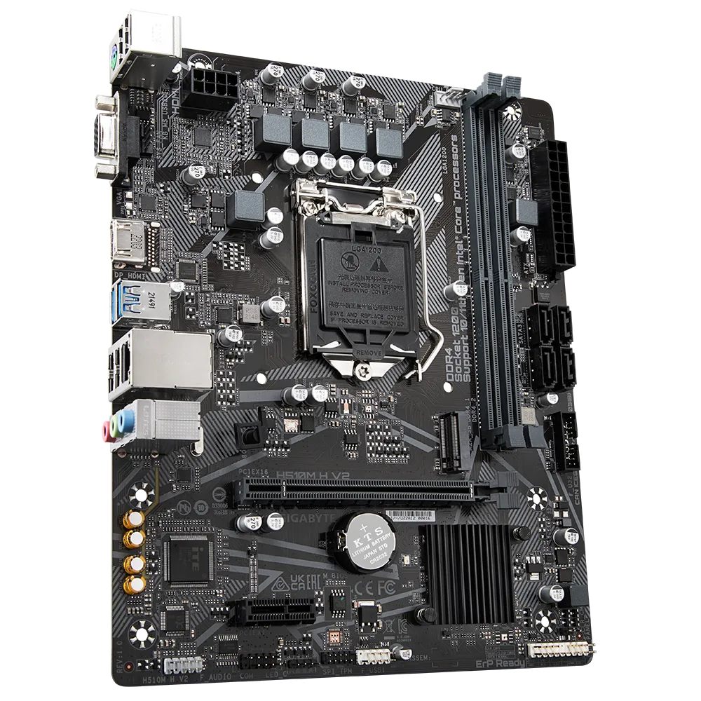 Mb Gigabyte H510m V2 Intel S-1200 11a Gen/2xddr4 2666mhz/pcie 3.0/hdmi/vga/4xusb 3.1/m.2/micro Atx/gama Basica