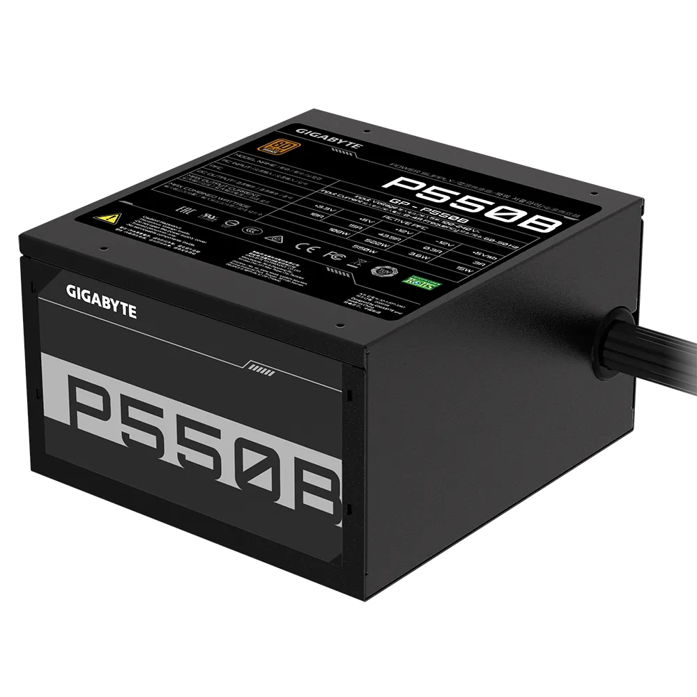 Fuente De Poder Gigabyte 550w/80 Plus Bronze/negro/atx/no Modular