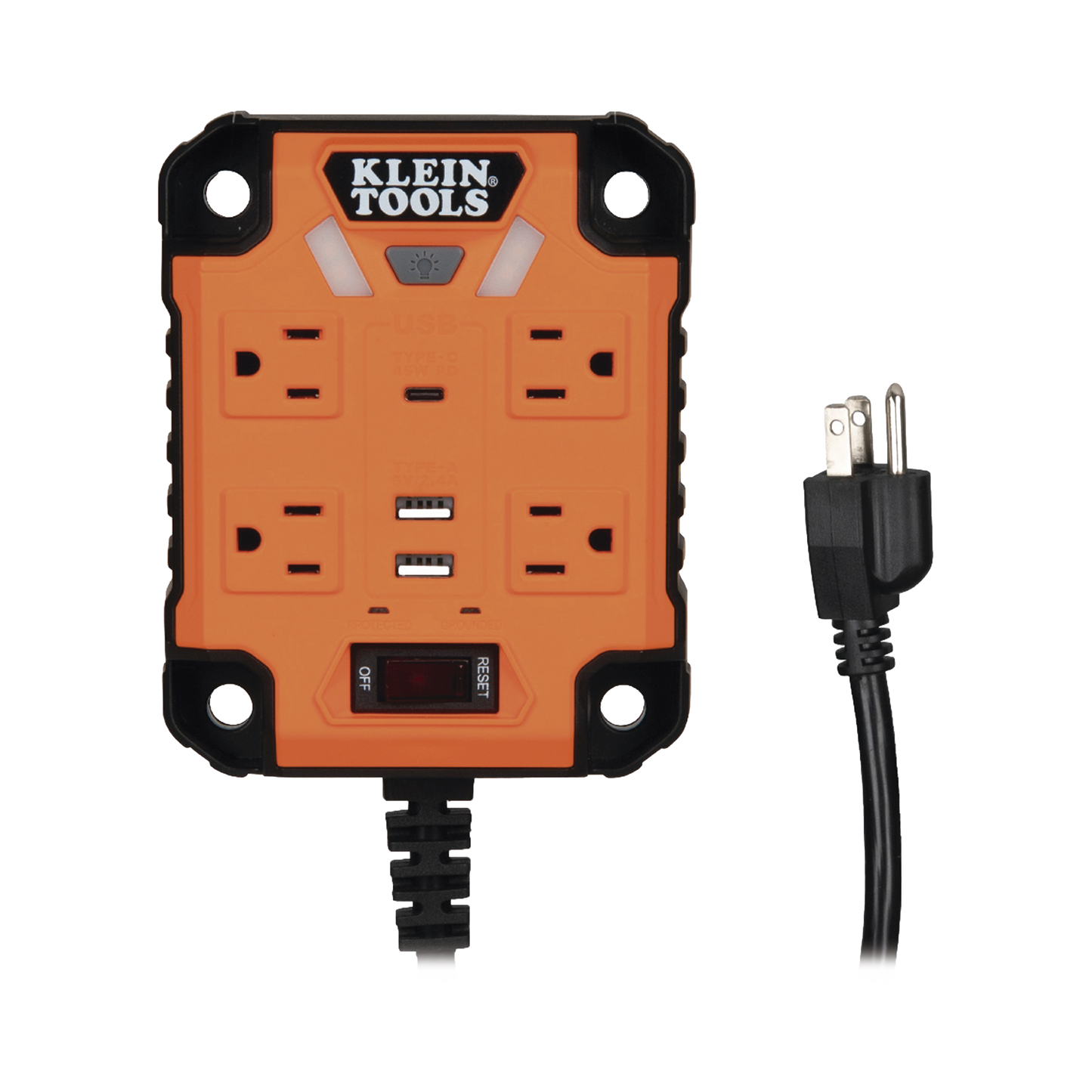 Multicontacto Powerbox 1, con 4 Salidas 120 Vca, 2 USB-A / 1 USB-C, Luces LED Integradas y Soporte Magnético