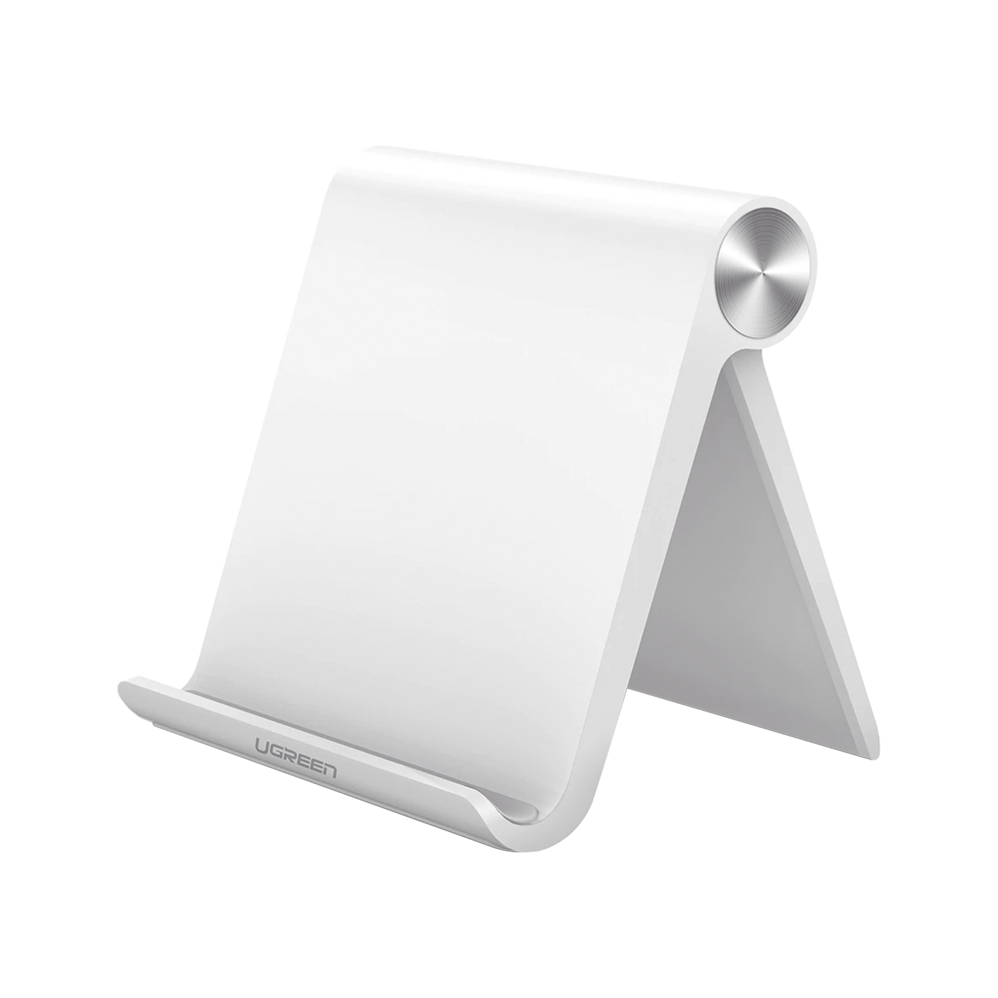 Soporte de Escritorio para Tablet / Ajustable de 0° a 100° / Goma Antiarañazos / Antideslizante / Amplia Compatibilidad con dispositivos de 4'' a 13'' / Plegable / ABS / Color Blanco