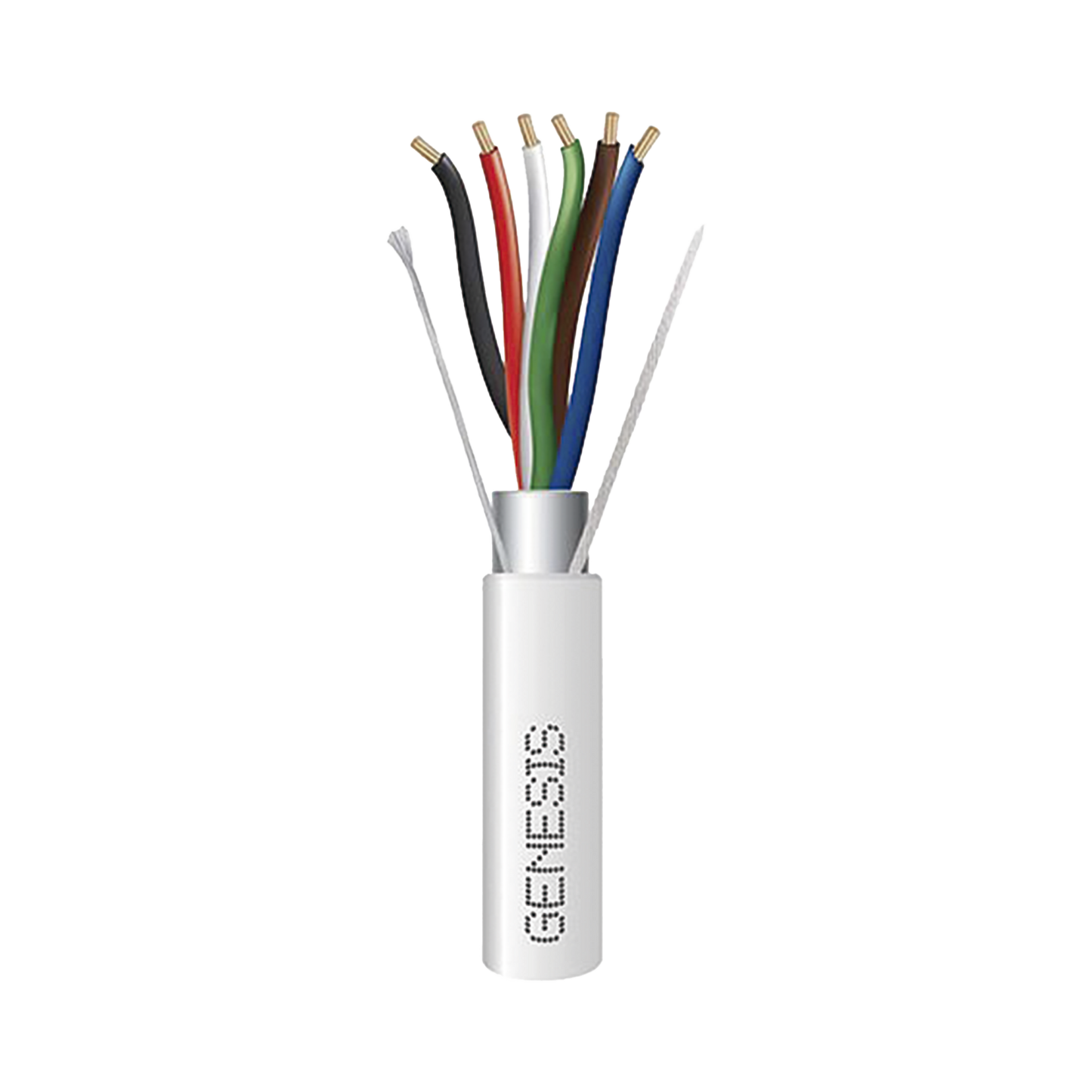 Bobina de 305 Metros / Cable de Cobre / 6 x 18 AWG / Para Interior / Color Blanco / Blindado / Para Aplicaciones de Alarmas de Intrusión/Control de Acceso/ Automatización / Interfonos y Tv Porteros