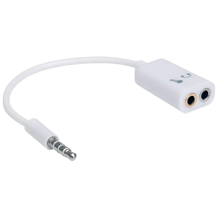 Adaptador Audio,manhattan,354561, 3.5mm 1 M A 2 H, Divide Audio Para Audifono Y Microfono