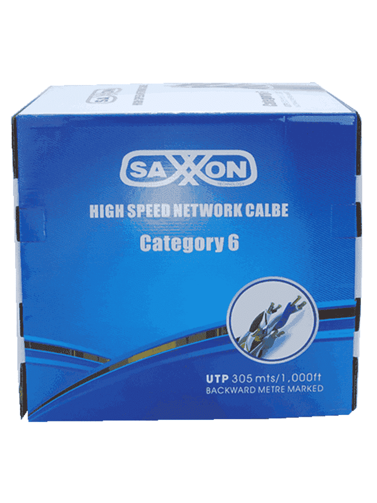 Cable Utp Saxxon 100 Cobre / Categoria 6 / Color Blanco / Interior / 305 Mts / 4 Pares / Fluke Test / Cert Iso9001 / Ul 444 / Rohs/