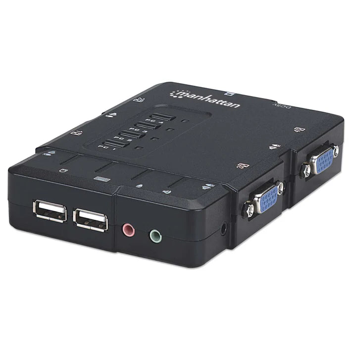 Switch Kvm,manhattan,151269, Desktop Usb 41 Con Cablesaudio