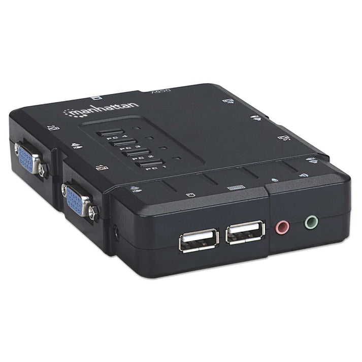 Switch Kvm,manhattan,151269, Desktop Usb 41 Con Cablesaudio