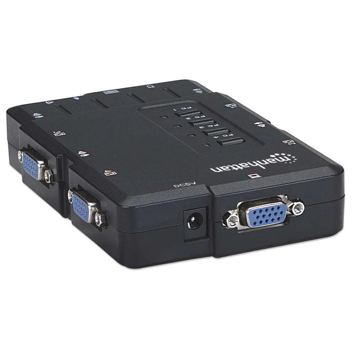 Switch Kvm,manhattan,151269, Desktop Usb 41 Con Cablesaudio