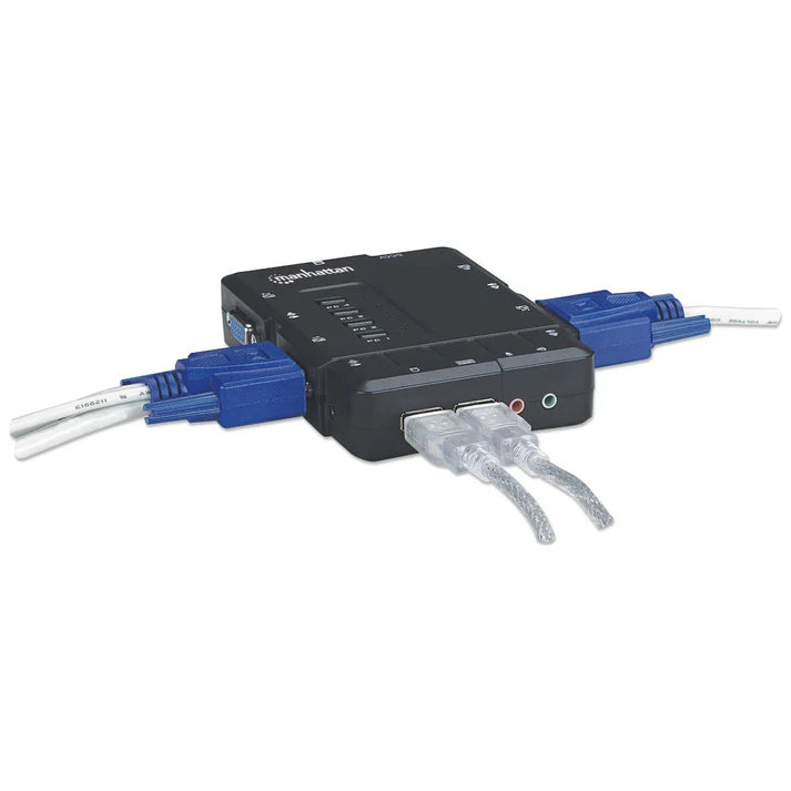Switch Kvm,manhattan,151269, Desktop Usb 41 Con Cablesaudio