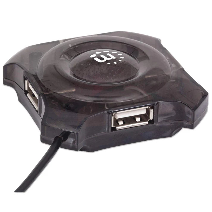 Hub Usb,manhattan,162272,4 Ptos Negro Economico