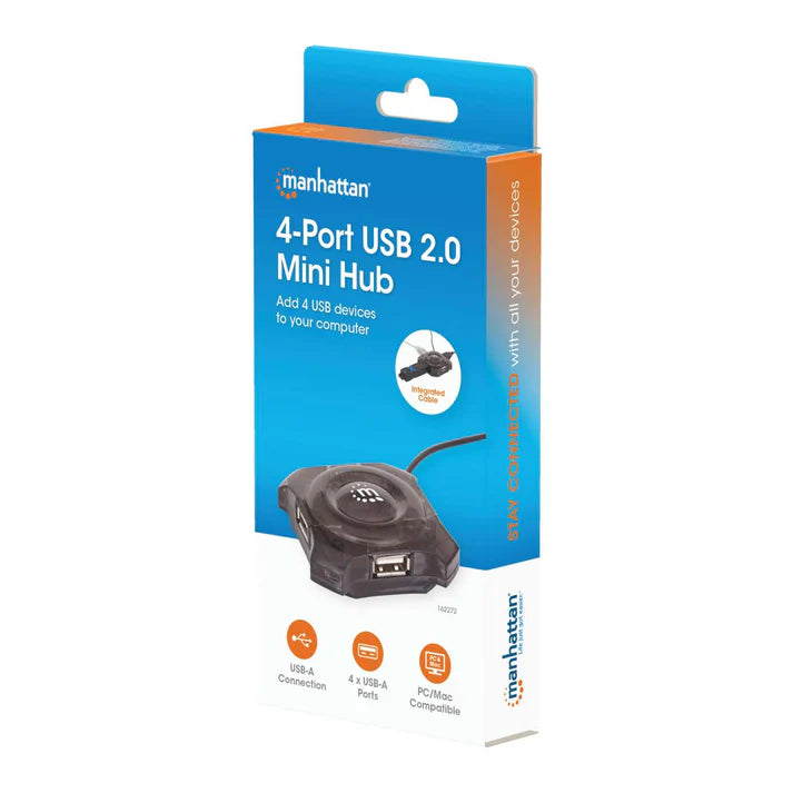 Hub Usb,manhattan,162272,4 Ptos Negro Economico