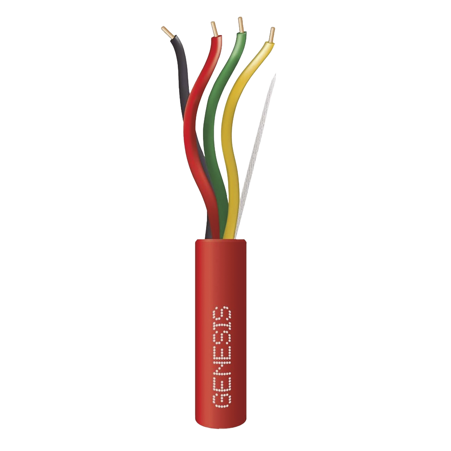 Carrete de Alambre 305 Metros / 4 x 16 AWG / Color Rojo / Tipo FPLR, CL3R, (UL) FT4 / Para Aplicaciones en Sistemas de Detección de Incendio y Sistemas de Evacuación.