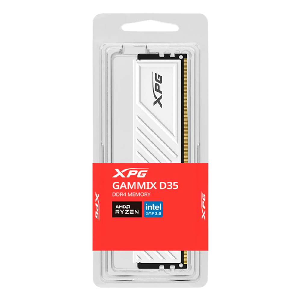 Memoria Xpg Gammix D35 Udimm Ddr4 3200/3600 Mt/s 8gb Cl19 Con Disipador Pc/gamer Color Blanco (ax4u32008g16a-swhd35)