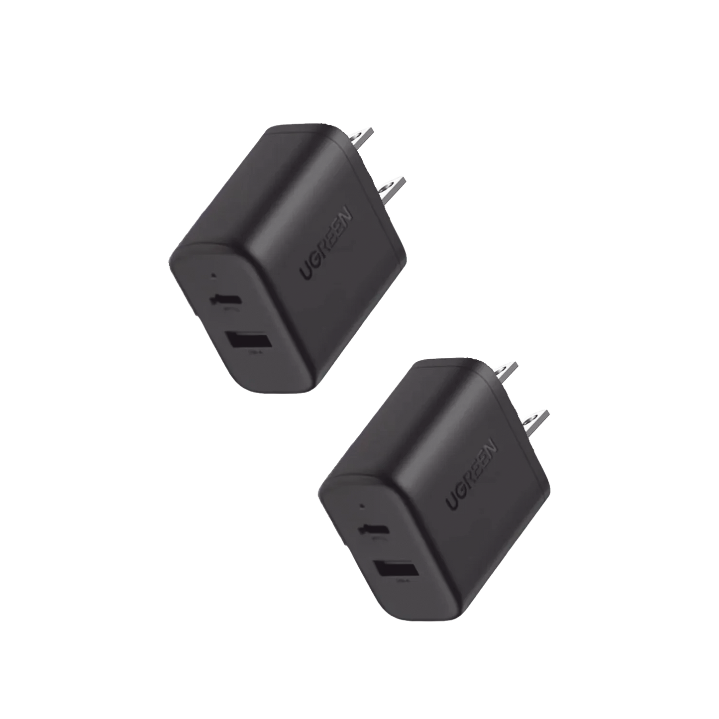 Cargador rápido de 20 W y 2 puertos, paquete de 2, negro, EE. UU.