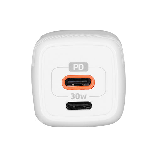 Cargador Pared Vorago Au-355 Fast Charge 2 X Usb-c 30w Blanco