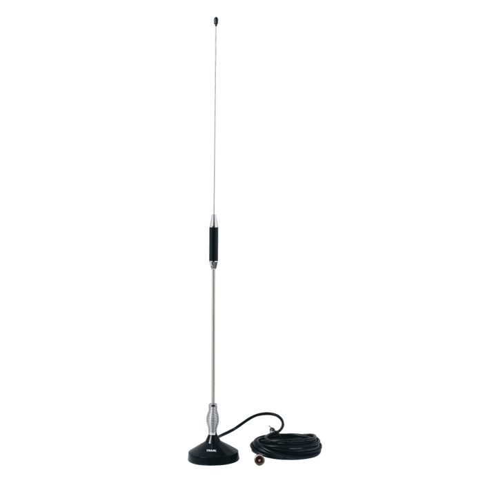 Antena Móvil para Rango de Frecuencia de Banda Civil (CB) 26.960 - 27.400 MHz.
