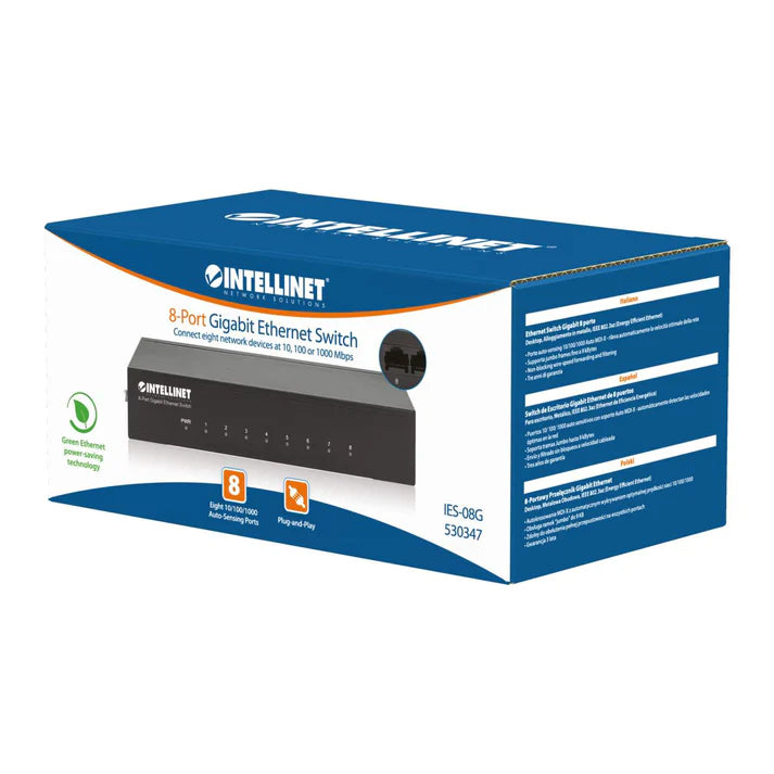 Switch,intellinet,530347, Gb 8 Ptos Metal