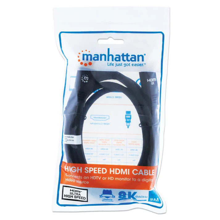 Cable Hdmi,manhattan,355940, 2.1 Textil M-m  2.0m, 8k@60hz