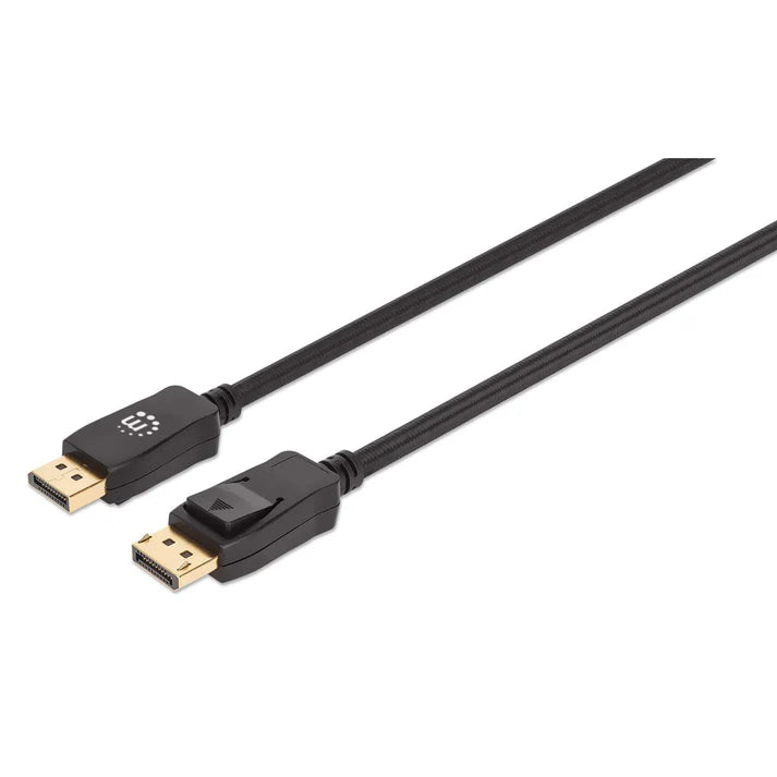 Cable Displayport,manhattan,353618, V1.4 M-m 2.0m Negro 8k60hz,chapados En Oro