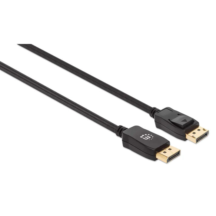 Cable Displayport,manhattan,353618, V1.4 M-m 2.0m Negro 8k60hz,chapados En Oro