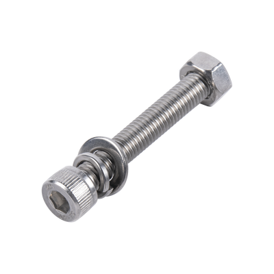 1 Tornillo Allen Milimétrico De Acero Inoxidable M8-1.25 X 55/ Con 1 Tuerca, 1 Arandela De Presión Y 1 Plana / Para Montajes De Módulos Foto Voltaicos .