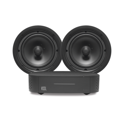 Kit Amplificador Vssl A1x | 2 Bocinas Para Plafón De 6in Truaudio Pp6