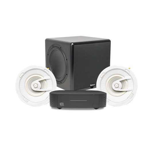 KIT Amplificador VSSL A1X | 2 Bocinas de Techo TruAudio G72 | Subwoofer CSUB12