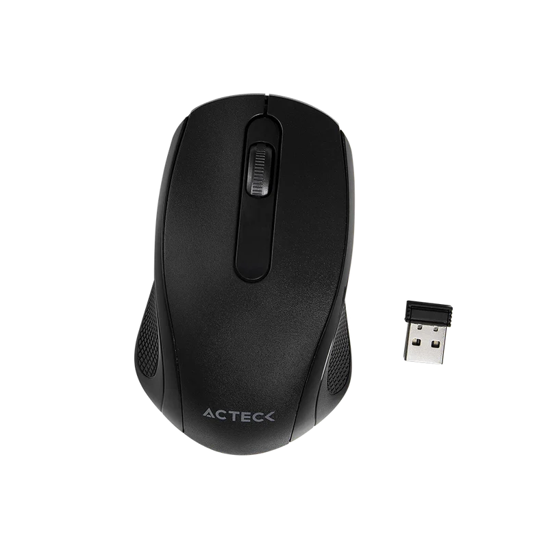 Mouse Acteck Optimize Mi240 / Inalambrico / Receptor Usb 2.4 Ghz / Optico / 1200 Dpi / Ergonomico / Sensor Optico / Win - Linux / 2 Botones Scroll / Negro / Ac-928885