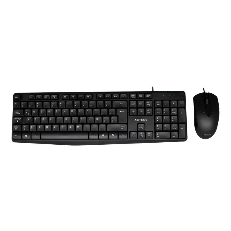 Kit Acteck Creator Mk210 / Teclado Y Mouse / Alambrico Usb / 105 Teclas / EspaÑol / Windows / Optico / 2 Botones + Scroll / 1000 Dpi / Negro / Ac-928984